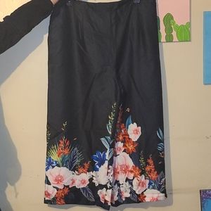 Floral silk slacks